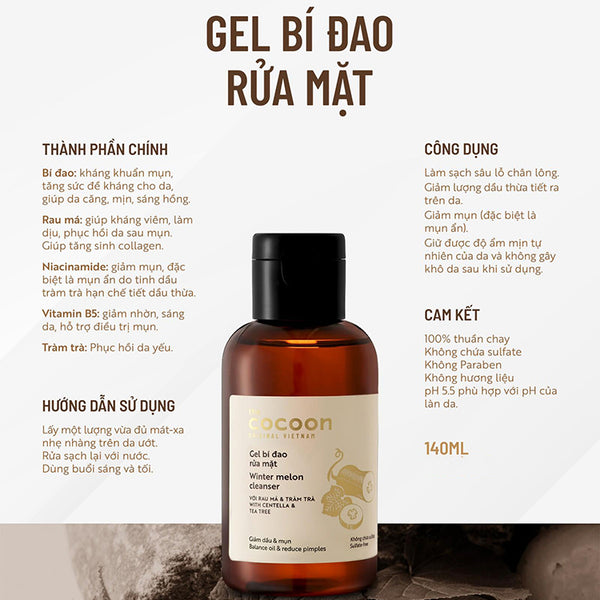 Gel bí đao rửa mặt Cocoon Melon Cleanser 310ml