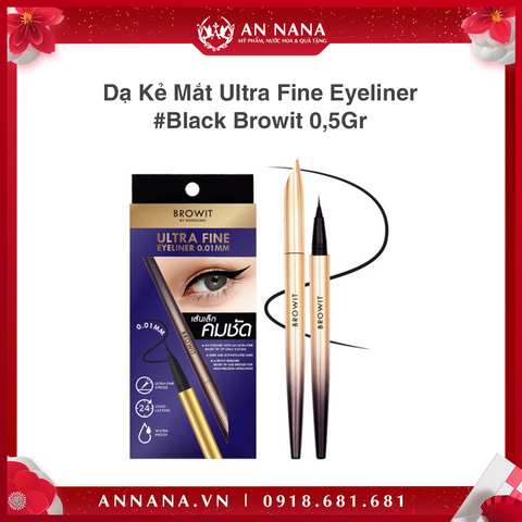 Dạ Kẻ Mắt Ultra Fine Eyeliner 0,01 Mm #Black Browit 0,5Gr