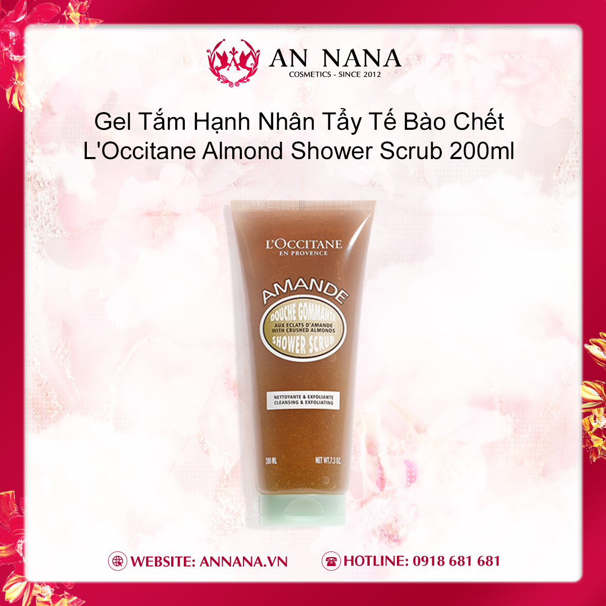 Gel Tắm Hạnh Nhân Tẩy Tế Bào Chết LOccitane Almond Shower Scrub 200ml