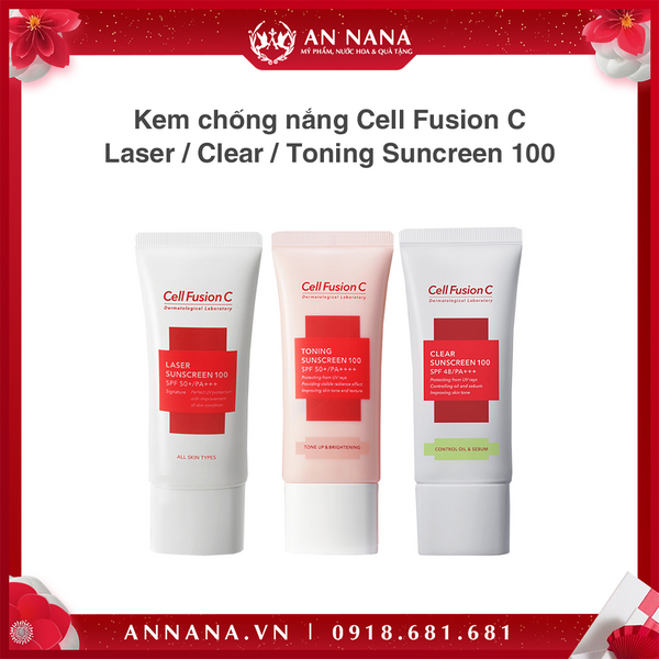 Kem chống nắng Cell Fusion C Laser / Clear / Toning Suncreen 100