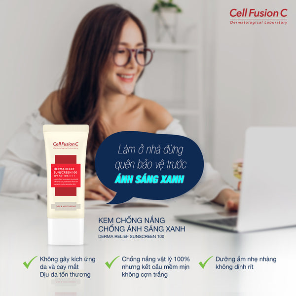 Kem Chống Nắng Chống Ánh Sáng Xanh Cell Fusion C Derma Relief 50+/PA++++ 50ml