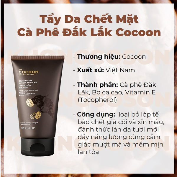 Tẩy da chết mặt Cà phê Đắk Lắk Cocoon 150ml