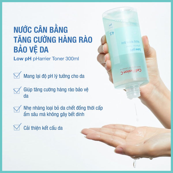 Nước rửa mặt cấp ẩm cân bằng pH da Cell Fusion C Low pH 500ml