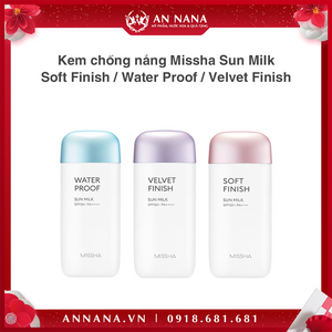 Kem chống nắng Missha Soft Finish / Water Proof / Velvet Finish Sun Milk