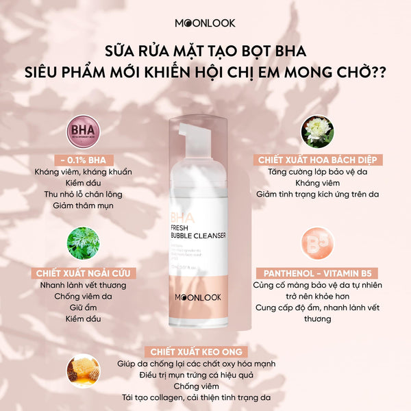 Sữa Rửa Mặt Tạo Bọt BHA MoonLook - 150ml