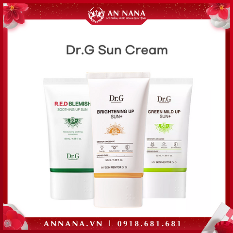 Kem chống nắng Dr.G Green Mild Up, Brightening Up, Red Blemish Soothing Up Sun DR G