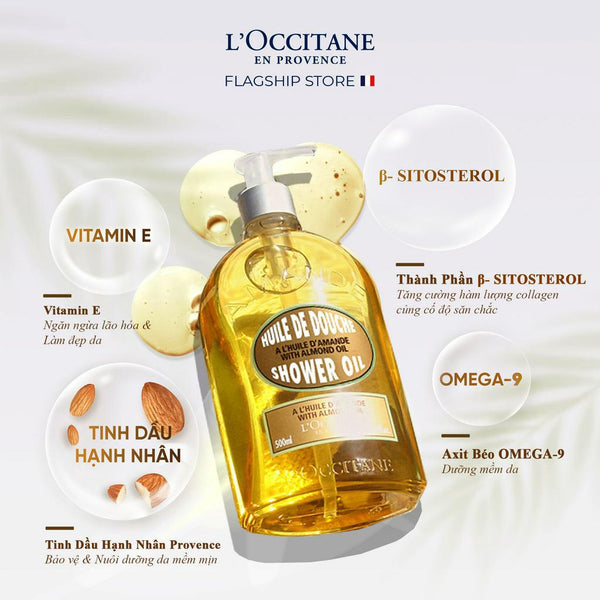 Dầu Tắm Hạnh Nhân LOccitane Almond Shower Oil 250ml