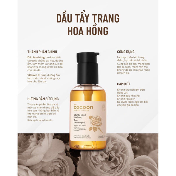 Dầu tẩy trang hoa hồng Cocoon 140ml