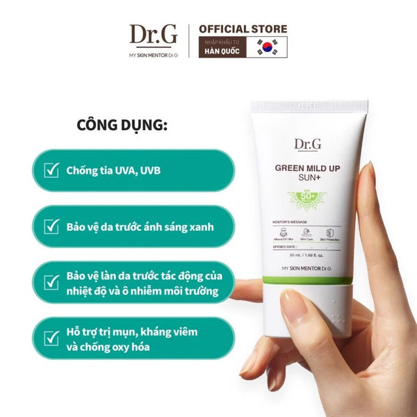 Kem chống nắng Dr.G Green Mild Up, Brightening Up, Red Blemish Soothing Up Sun DR G