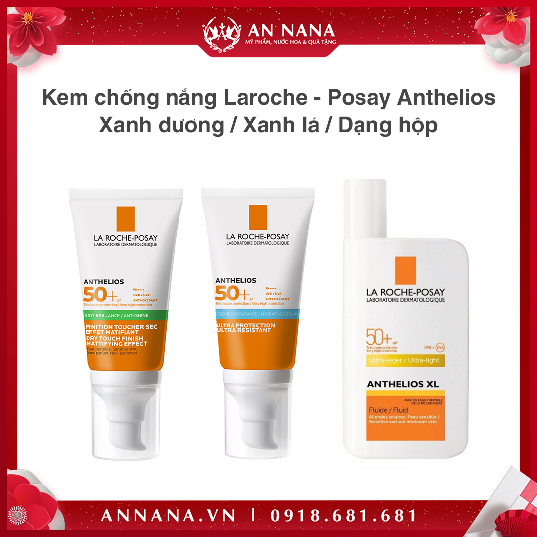 Kem chống nắng Laroche - Posay Anthelios Xanh dương / Xanh lá / Dạng hộp