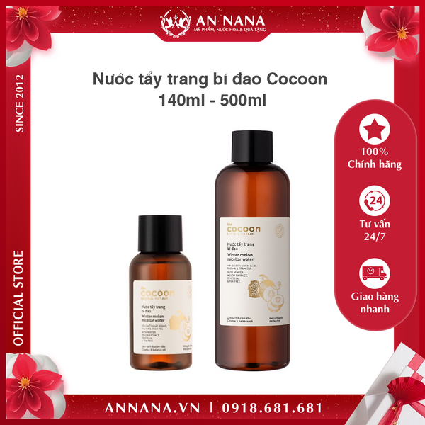 Nước Tẩy Trang Bí Đao Cocoon Winter Melon Micellar 140ml - 500ml