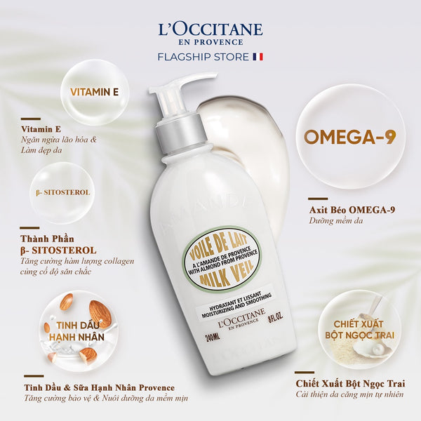 Sữa Dưỡng Thể Hạnh Nhân LOccitane Almond Milk Veil 240ml