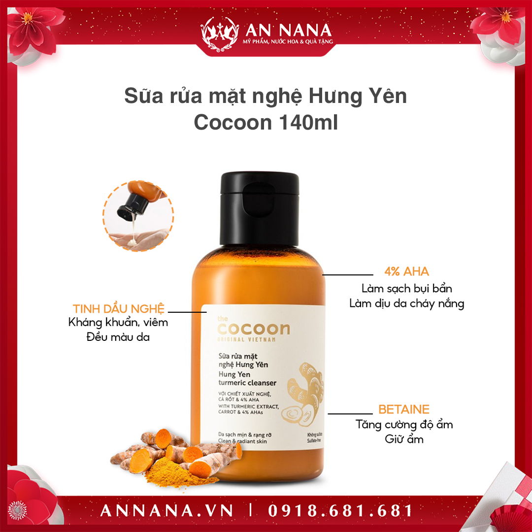 Sữa rửa mặt nghệ Hưng Yên Cocoon 140ml