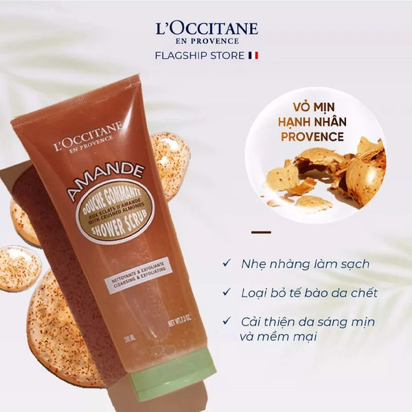 Gel Tắm Hạnh Nhân Tẩy Tế Bào Chết LOccitane Almond Shower Scrub 200ml