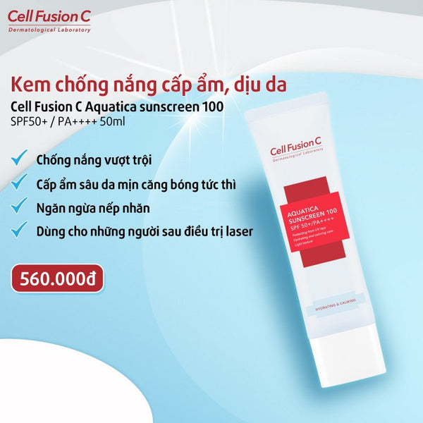 Kem chống nắng Cell Fusion C cấp ẩm, dịu da Aquatica 50+/ PA++++ 50ml