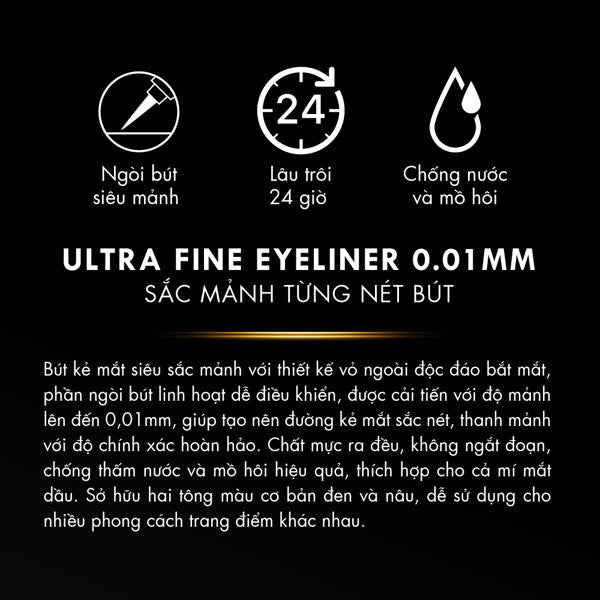 Dạ Kẻ Mắt Ultra Fine Eyeliner 0,01 Mm #Black Browit 0,5Gr