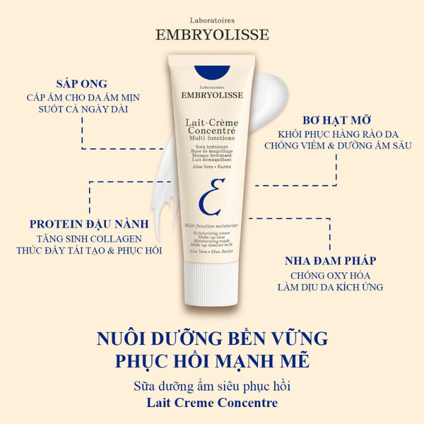 Sữa Dưỡng Ẩm Embryolisse Siêu Phục Hồi Da 75ml Lait-Crème Concentré - Mẫu mới