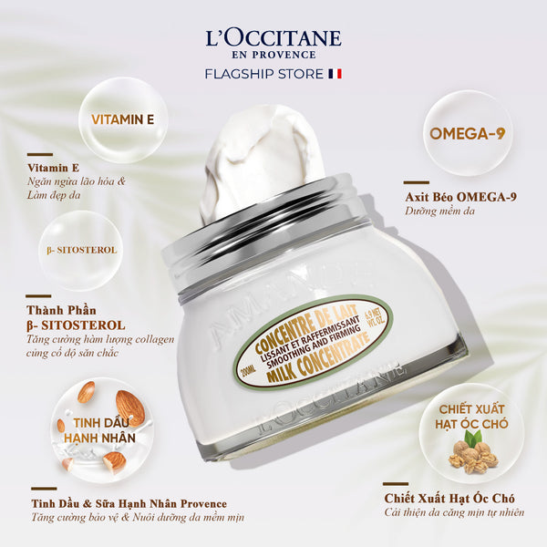 Kem Dưỡng Ẩm Săn Chắc Da Hạnh Nhân Loccitane Almond Milk Concentrate 200ml