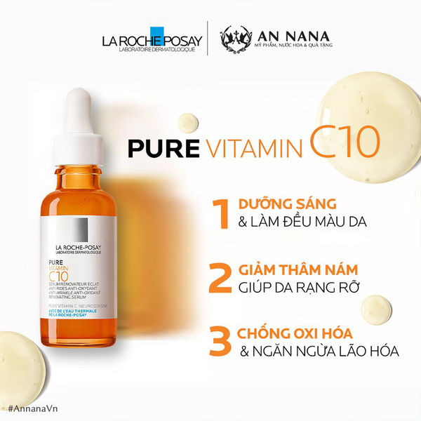 Tinh Chất Làm Sáng Da Và Giảm Thâm Nám La Roche-Posay Pure Vitamin C10 Serum 30ml