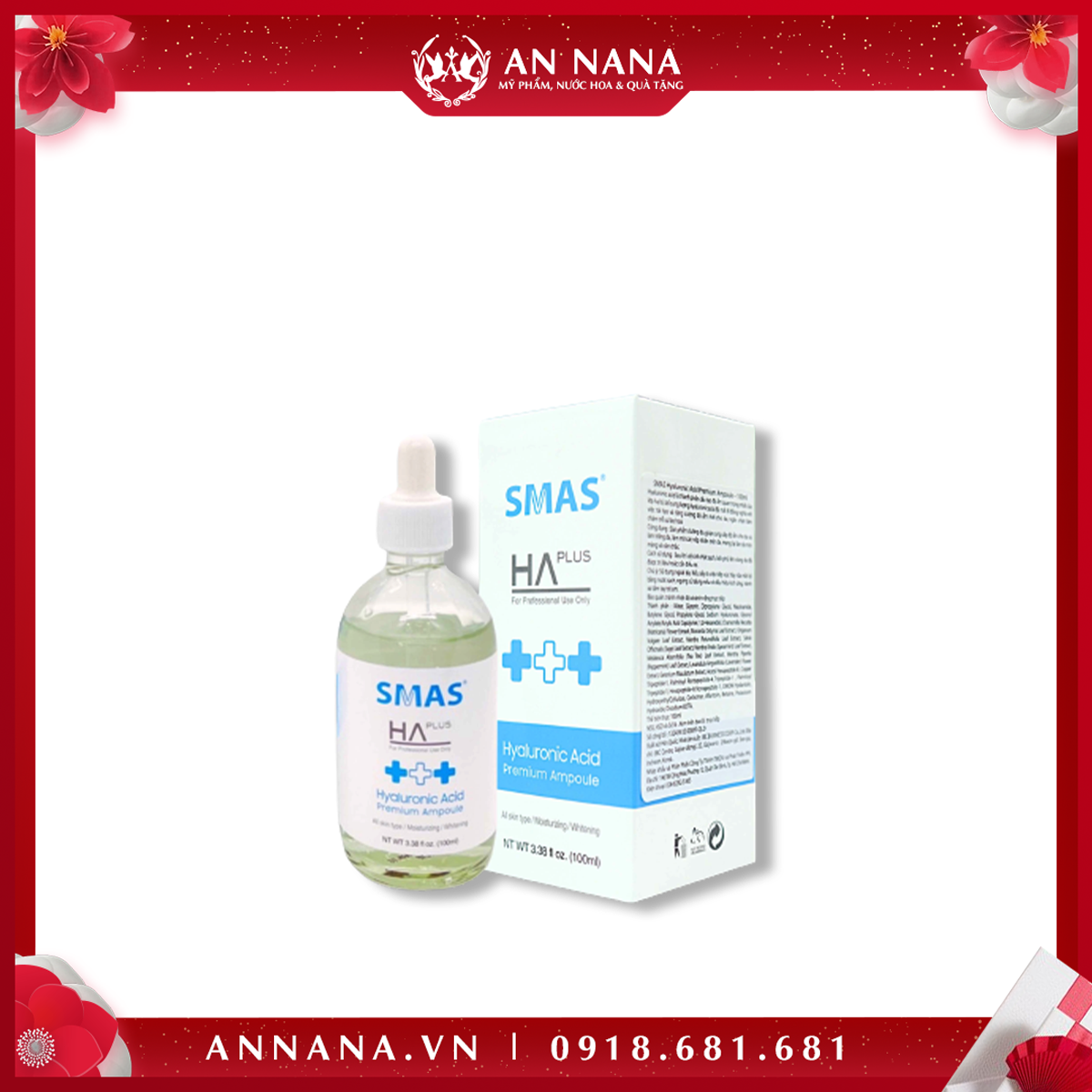 Serum Smas HA Plus Cấp Ẩm - Phục Hồi 100ml