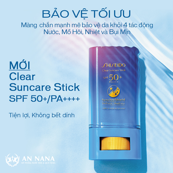 Chống nắng dạng thỏi Shiseido GSC Clear Suncare Stick SPF50+ 20g