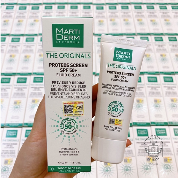 Kem Chống Nắng MartiDerm The Originals Proteos Screen SPF50+ Fluid Cream