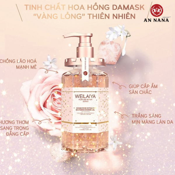 Sữa tắm trắng da cánh hoa hồng Damask Weilaiya 450ml