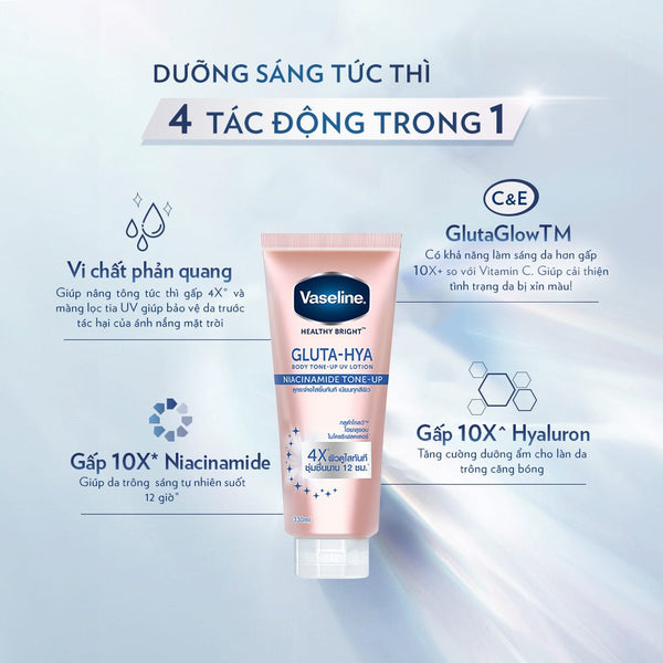 Sữa Dưỡng Thể VASELINE Gluta-Hya Tone Up 4X 300ml